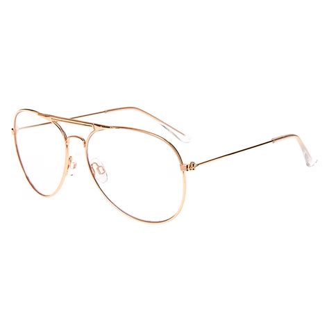 rose gold aviator prescription glasses.